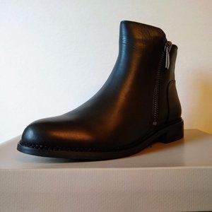FRANCO SARTO HARMONA DOUBLE-ZIP ANKLE LEATHER BOOTIE. NWT